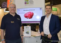 Jonathan Snape and Jamie Smith from James Hutton Ltd. The company have many breeding programs including blackberry and raspberry. The Glen Dee raspberry which already has commercial volumes in production and has been nominated for the Grower's Award.