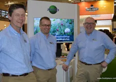 Jepo were newcomers to the UK pavilion this year. They are salad growers in the UK with 11,000 acres of irrigated land. On hand were: Richard Dett, Adrian Britton and Tony Podan.