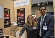 Beth Cavers and Sukhpaul Bal representing the BC Cherry Association.