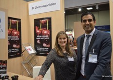 Beth Cavers and Sukhpaul Bal representing the BC Cherry Association.