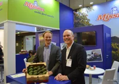 Proudly showing avocados are Todd Mauritz and Jim Donovan with Mission Produce.