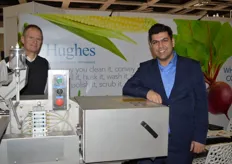 Russ Schlager and Mojtaba Ghadiri with Hughes Equipment Company. The company manufactures equipment for processing of fresh, canned and frozen vegetables.