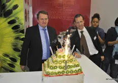 Francois Lafitte and Jean Baptiste Pinel looking proud to the birthday cake for the 40th Anniversary