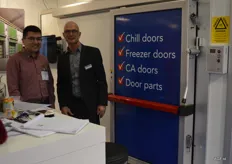 Johan Muis, of Salco Industrial Doors, with a visitor