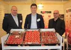 Tomato cultivator and supplier Rotom was at the fair for the first time this year. Left to right: Lieven Coppieters, Tom de Winter and Luc Claus.