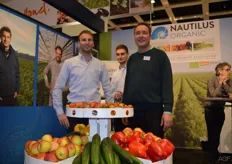 Coert Lamers, Dave de Bekker and chairman Harald Oltheten, Nautilus Organic. Forty cultivators have joined the organic grower's association. This is their first time at the Fruit Logistica to meet existing relations and bring in new BIO customers.