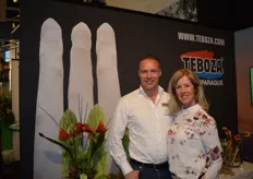 Will and Trudie Teeuwen. Teboza presented its new assortment, consisting of Spanish trade, and for the first time ever, Dutch asparagus, at the fair. The asparagus was harvested two weeks earlier than last year due to heated greenhouses.