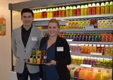 David Groeneveld and Ellen Arts from Fruity Line present four kinds of lemonades and four shots. Less sugar, fresh fruit and water are the ingredients. Health shots in the flavours ginger,turmeric, pomegranate and wheat grass.