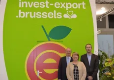 European Centre for Fruit and Vegetables from Brussels. Thierry Nuttin, manager, Marion Vancoutteren, deputy manager, and Thierry Farnit from Invest Export Brussels.