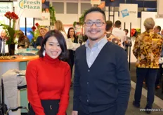 Tina Sun and Austin of Cydiance. The company develops and producers temperature loggers and data tracking devices.
