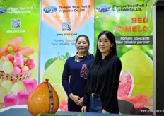 Huag Shao Juan and Li Wei of ZPYC (Zhangpu Yicai Fruit & Vegetable, grower and exporter of pomelo.