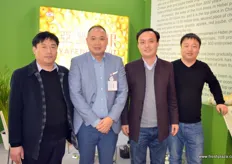Left is Li Wenhong of Botou Yafeng, a pear grower and exporter from Hebei province in Northwest China. He is together with Yaohua Chen, Chairman of the Board at Foshan Fuyi Food (second from left), and Qi Lei and Liu Xiyuan, both export manager at Botou Yafeng.