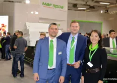 Jean Christophe, Fabrice Blanc and Gai Wei of MAF Roda. The company is a French manufacturer of sorting line technology and equipment. Jean Christophe and Gai Wai are responsible for the company's activities in China.