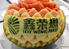 Joy Wing Mau carved melon.