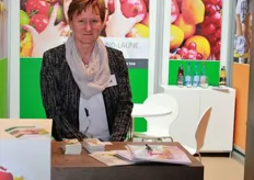 Monika Becker at the stand 5 am Tag e.V. is pushing for more fruits and vegetables in schools and at the workplace.