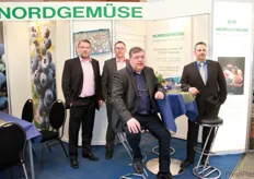 Nordgemüse Krogmann GmbH from Hamburg presents itself as an import and export company of fresh and frozen fruits and vegetables at Fruit Logistica. Christian Steen, Stephan Westphal, Wilhelm Krogmann and Timo Borchert were at the guests' disposal.