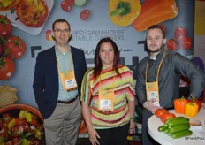 Jonathan Raduns, Jacquie Trombley and Byron Mellon with Ontario Greenhouse Vegetable Growers.