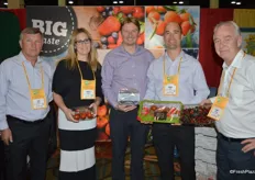 The team of Star Group showing British Columbia grown tomatoes, blueberries and cherries: Lorie Lubyk, Carolin Walter, Chris Messent, Jarrett Little and Dariel Trottier.