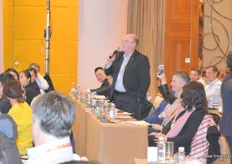During the conference, the audience was welcomed to ask questions and share their opinion. At the microphone, is David Oster of Emerson.