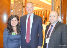 Sarahi Dominguez and Richard Owen, both of the PMA, together with David Smith of SVA Fruits.