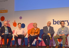 (From left to right) Peter Stremer, Jan Marc Schultz, Janja Postruznik, Tadeusz Kusibab and Logie Cassells during the panel discussion about Honeyberries.