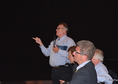 Ian Simmons asks a question during the presentation.