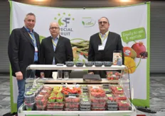 At the Special Fruit booth; Johan Verberck, Ben Maes and Piet Meerkerk, representing the Belgian company.