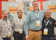 The team of Bayer Vegetable Seeds had different melon varieties on display. From left to right: Joe Chapa, Enrique Rodriguez, Matthew DeCeault and Jose Rodriguez.