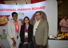 Valda Coryat, Angela Serna and Manuel Michel with the National Mango Board have been promoting mangos all weekend.