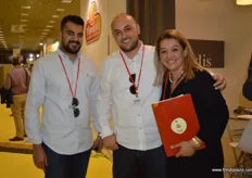 Visitors Noureddin Foudah and Samer Tanjeer of Khalid Ahmad Foudeh (UAE) with Konstantina; KAF operates 38 branches across the UAE.
