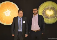 Global Fruits Group Ceo, Panos Souras with Nikos Karathanasopoulos; Global Fruits is the sister company of Aphrodite Fruit in the Netherlands.