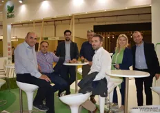 Sales Agronomist & Product Manager Vasilis Tsampardoukas (in white polo) with his team at the Haifa stand; Haifa is owned by an American Holding Company controlled by the Trump Group and it has 12 subsidiaries.