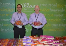 Aman Chatha and Rob Jackson with Village Farms show true rebel mix tomatoes as well as heavenly villagio marzano