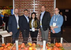 Joe D’Angelo, Bill Boutros, Sandra Cervini, Mario Testani and Dean Scott in front of Lakeside Produce’s wall of Blushes