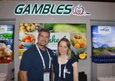 Tom Kioussis and Sarah Burroughsford with Gambles Produce