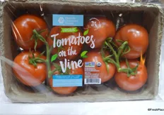 A new product from Double Diamond Farms: organic tomatoes on the vine