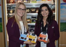 Marissa Ritter and Jaqueline Padilla of Naturipe Farms show new ready-to-eat snack trays.