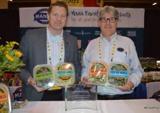 Ben Alviano and Scott Wise with Mann Packing proudly show the Nourish Bowls that won the Best New Product Award.