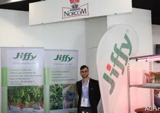 Eimer Niessen from Norcom, a company that distributes Jiffy substrate products.