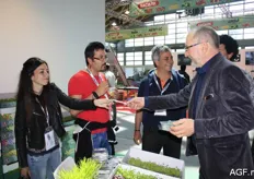 Tasting cress at the Koppert Cress stand.