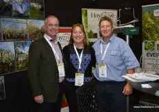 The Australian team providing Haygrove systems for covering crops such as cherries and berries which is becoming more and more popular in Australia. Paul Smith, Nicola Anne Man and Wade Mann.