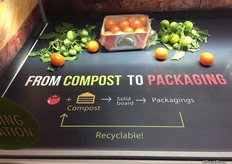 These Cloud 9 premium light-red, round cherry tomato are packaged by the Leamington, Ont.-based Pure Flavor in a sustainable, paper package made of tomato plant fibers.