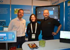 The team from Marco with a new hand held QC system which gives QC at the point of maanufacture. Jon Heard, Mariette and Murray Hilbourne.