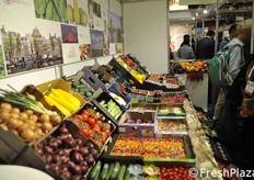 Wide variety of fruit and vegetables on display at the Fruit Masters stand.
