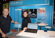 Murray Hilborne and Mariette Hilborne with Marco. The company's products are geared towards creating efficiencies in the pack house.