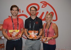Conor Chilvers, Matt Little and Shawna Dalrymple with Suntastic show Roma tomatoes, sweet mini peppers and grape tomatoes.