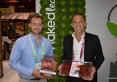 Nick Williamson and Bert Mucci with Mucci Farms show Cherto tomatoes and Smuccies; greenhouse grown strawberries.