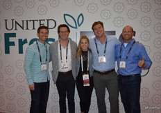 Apeel Sciences has a booth in the FutureTEC zone. From left to right: Bill Strong, Jordan Hudson, Camille Hanna, James Rogers and Jason Spievak.