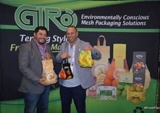 Chip Manuel and Justin Lenz with Giro Pack, Inc. Chip shows the new fashion film bag that allows any 3D image to be printed on the bag. Justin shows the Windows bag. The bag shows the type of produce that's in the bag. Giro Pack's bagger can make 10 different types of window bags.