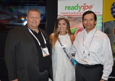 Rick Butera, the National Watermelon Queen Madison Laney and Joe Delgadillo with Maglio Companies, promoting the company's readyripe watermelon bag.